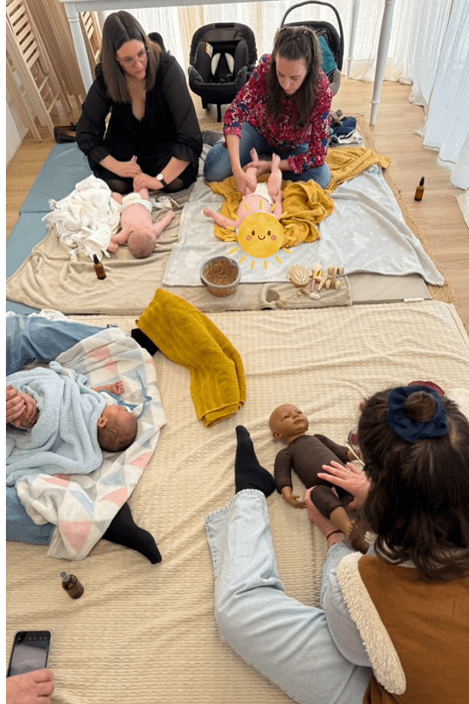 atelier massage bébé, portage, signe avec bébé